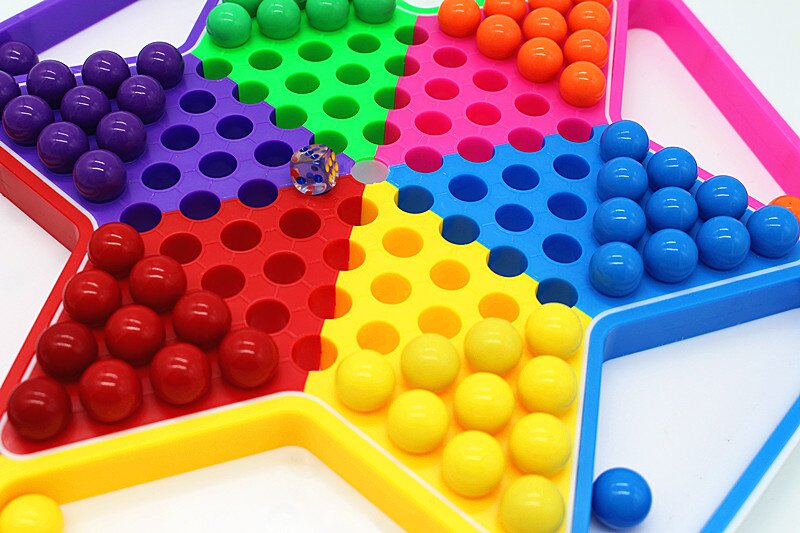 成a人儿童益智大号玻璃球圆珠跳棋弹子棋子棋盘亲子益智跳跳飞行