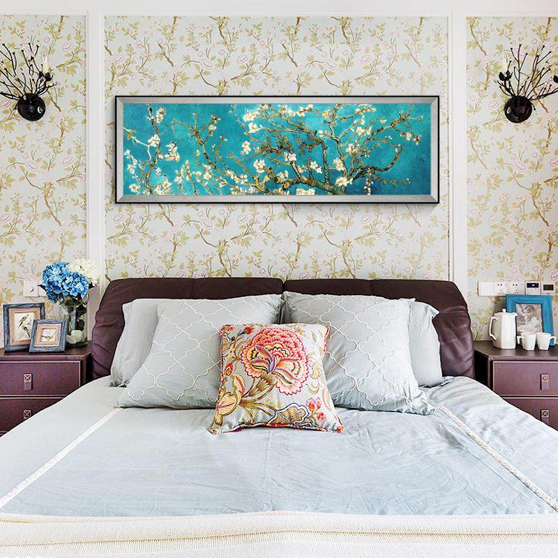 梵高杏花装饰画床头画壁画卧室温馨挂画欧式客厅油画餐厅美式墙画