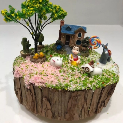 木质木桩diy音乐盒八音盒旋转底座粘土模型配件创意手工制作礼.