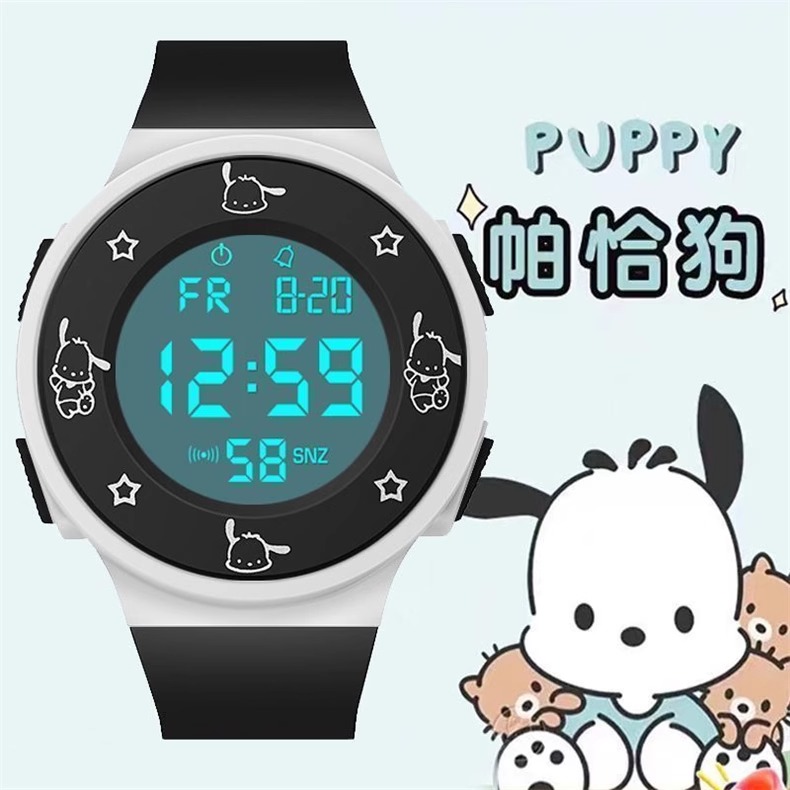 帕恰狗学生电子手表小众森系卡通可爱儿童手表防水闹钟看时间新款