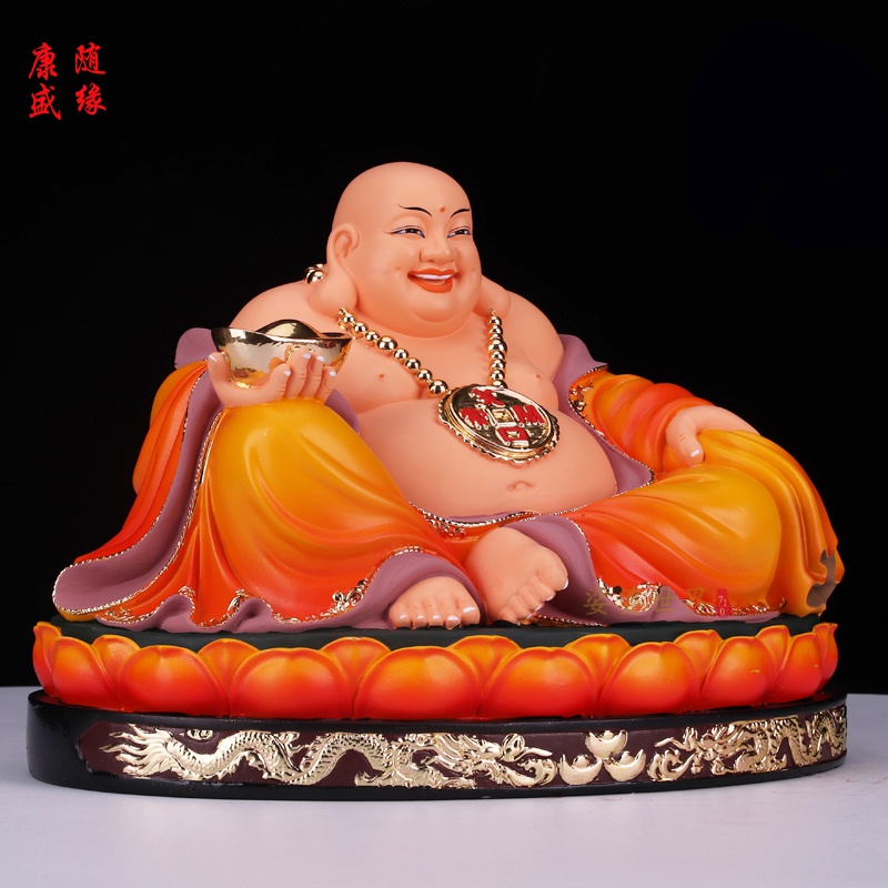 46包邮笑口常开笑佛大肚弥勒佛画像挂画新中式玄关墙面装饰茶室禅意