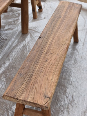 老榆木门板旧门凳子图片