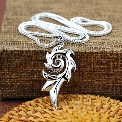 项链纯银凤凰吊坠图片