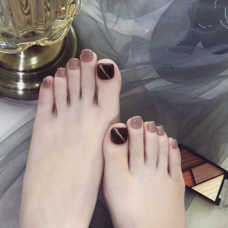 脚指甲贴片夏天网红潮2021女大脚趾甲美甲成品可穿戴式夏季可拆卸