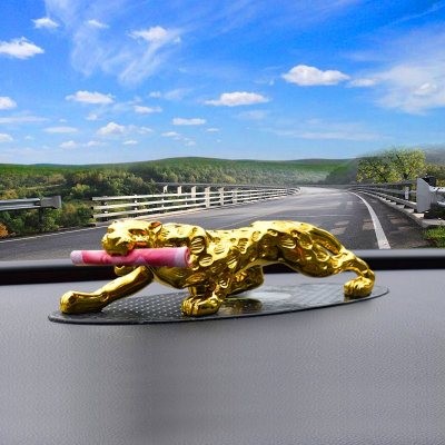 招财金钱豹汽车摆件车内特大号霸气男士车里摆放的饰品金豹子