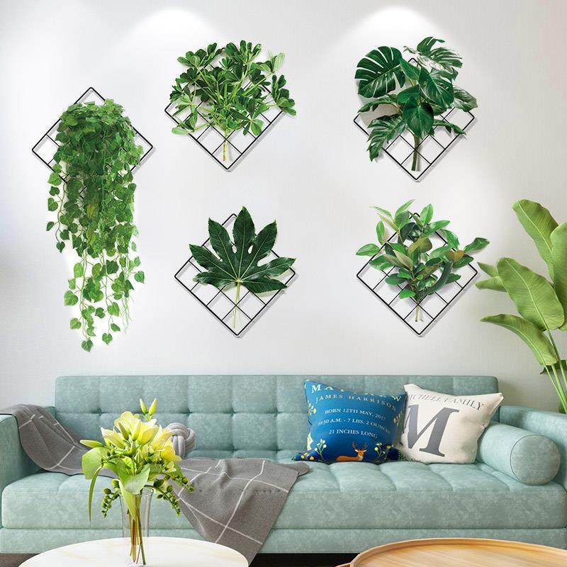 现代网红背景墙卧室壁纸墙绘田园ins小清新壁画客厅沙发植物墙布