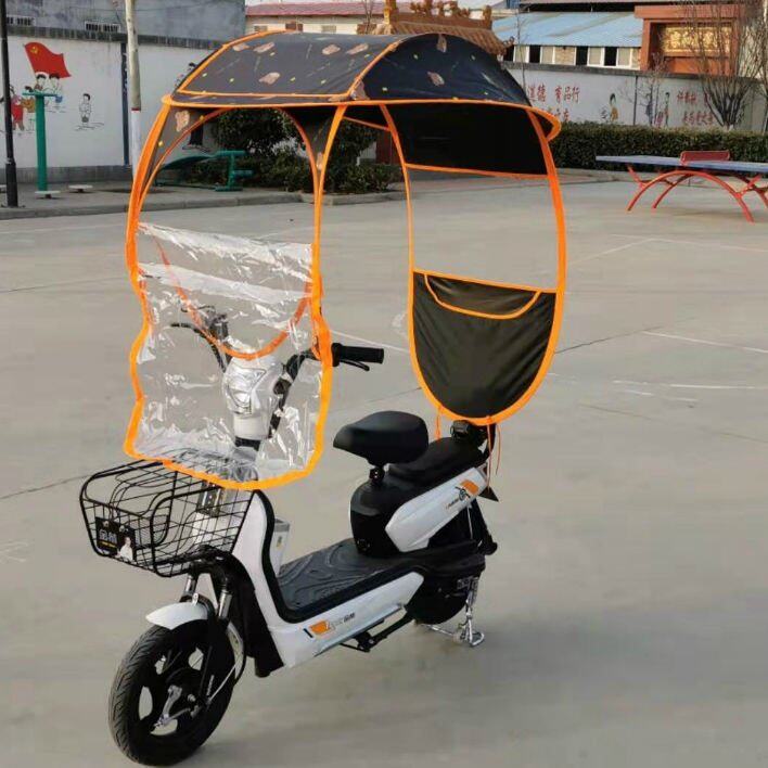 电动车雨伞可拆卸方便雨棚篷遮阳伞支架收缩折叠式中电瓶车易收