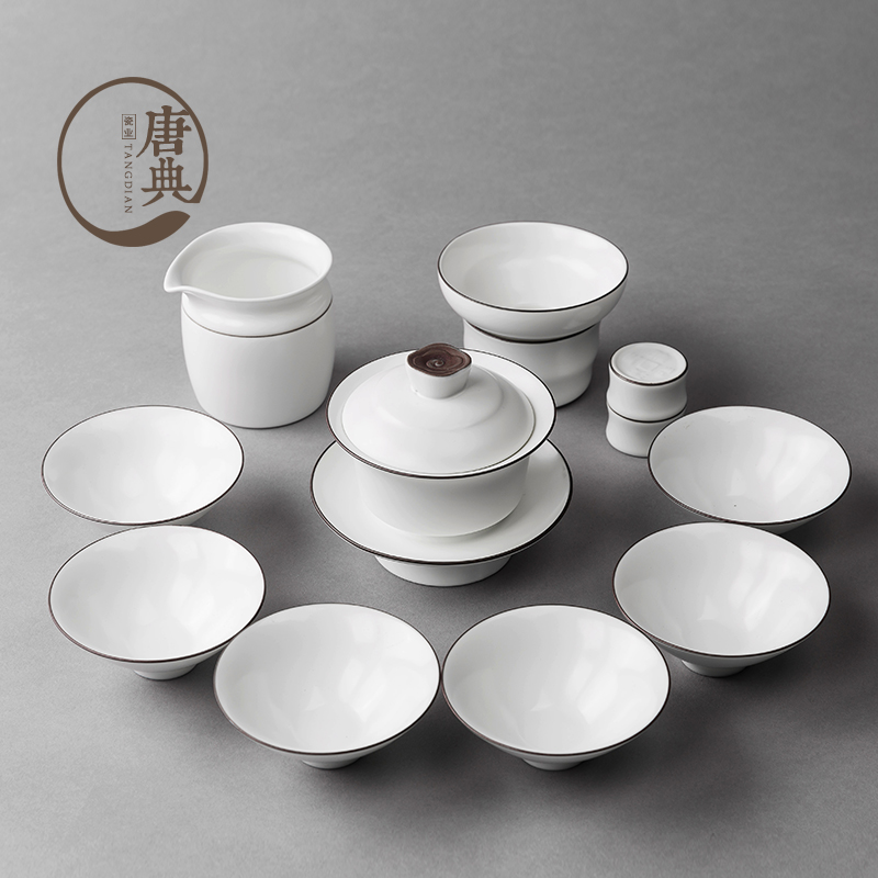 景德镇功夫茶具套装普洱茶整套办公室家用简约白瓷盖碗茶杯陶瓷|ruв категории посуда, чайный сервиз, кунг - Фу, чайный сервиз - от Buy2taobao.com для оказания профессиональной услуги покупки агента Taobao
