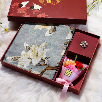 实用送礼的y生日长辈母亲客户礼物婆婆老年人中秋节丝巾礼盒送妈
