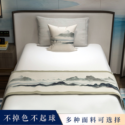 宾馆用床旗桌图片