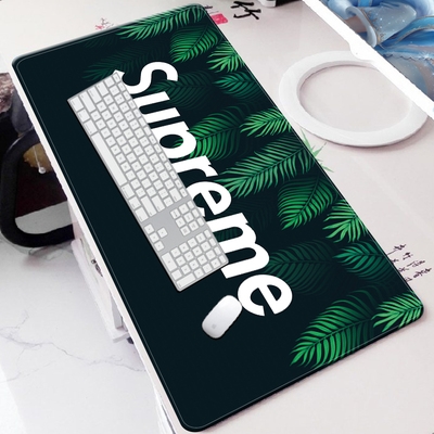 潮牌supreme时尚超大号鼠标垫大气吃鸡男女游戏办公桌垫个性定.