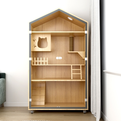 猫别墅家用猫柜猫舍室内三层豪华猫窝猫咪房子公寓豪华实木猫别墅家