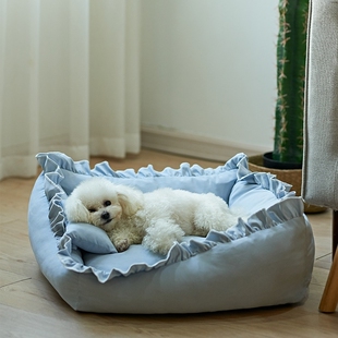 狗狗小床宠物床茶杯犬的公主床博美狗窝四季通用可拆洗不粘毛网红