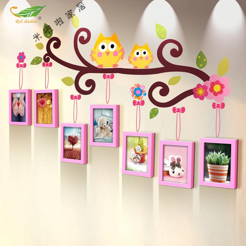 实木挂墙相框客厅相片框宝宝7v寸儿童房照片墙装饰相框墙创意组合