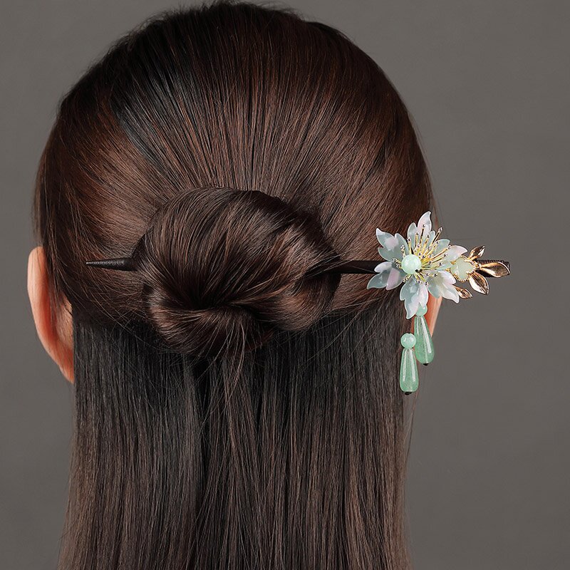 古风发簪步摇流苏盘发挽发日常s简约现代簪子超仙气质中国风木簪