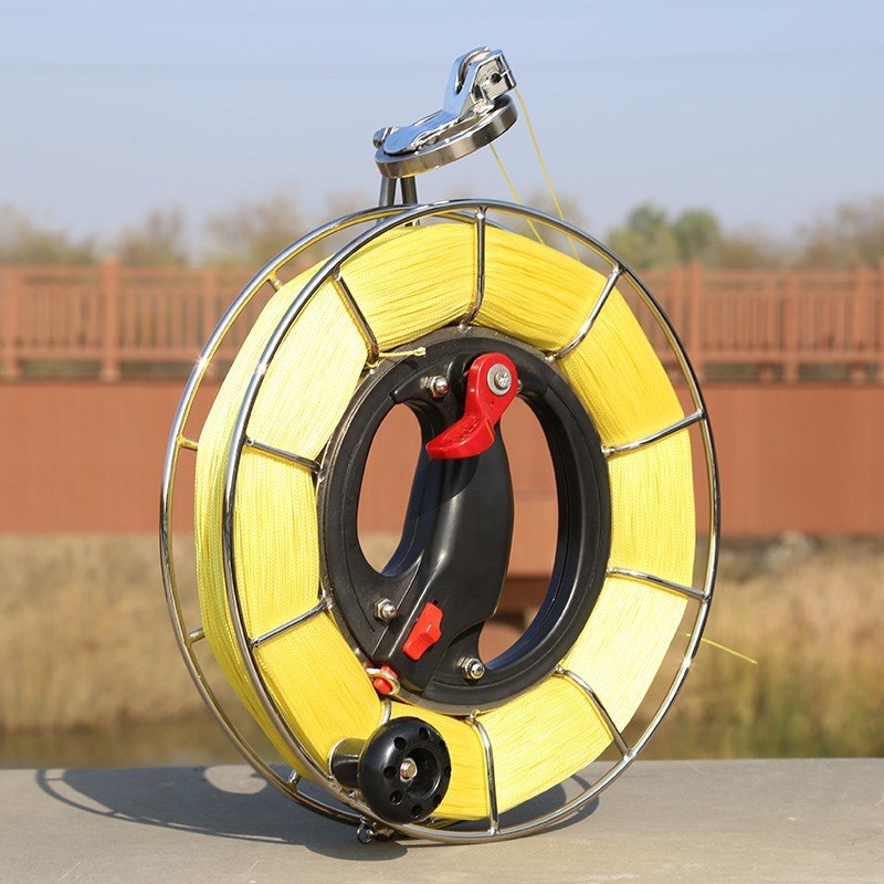 新品风筝线盘轮盘不锈钢成人大型收线器带刹车防倒转手握轮摇线轮