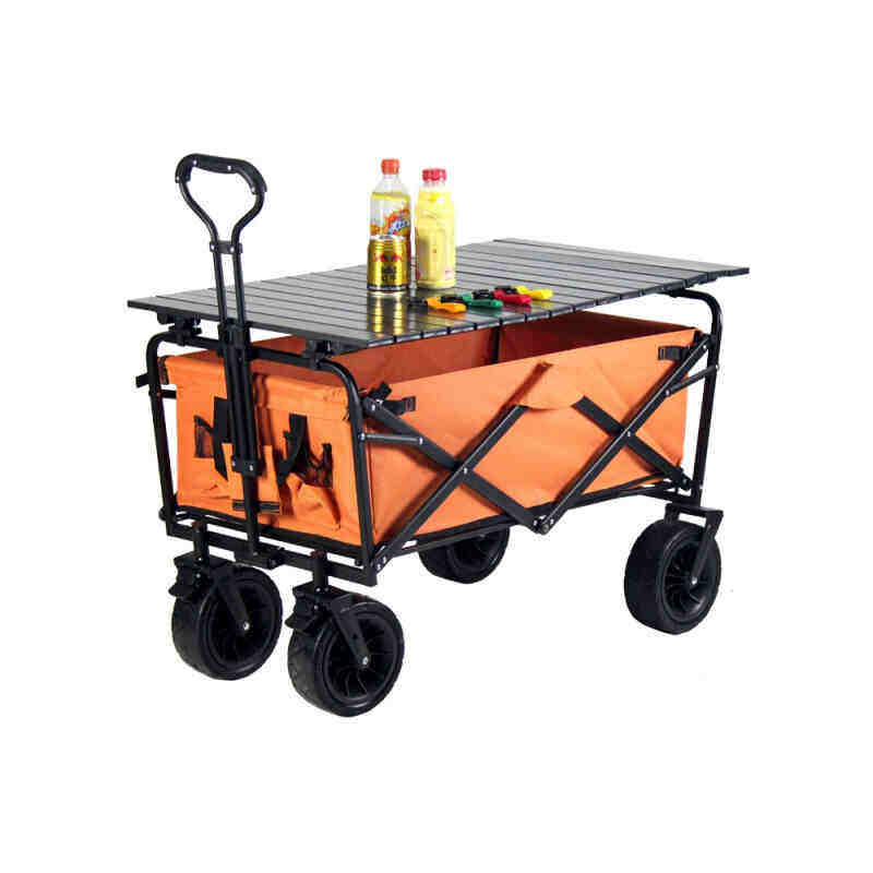 悦迈户外便携手拉四轮拉杆钓鱼折叠小推地摊车购物多功能野营玫