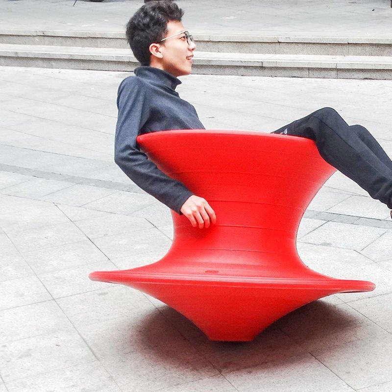 旋转陀螺椅不倒翁椅子360度儿童前庭平衡感统训练器材大陀螺玩具