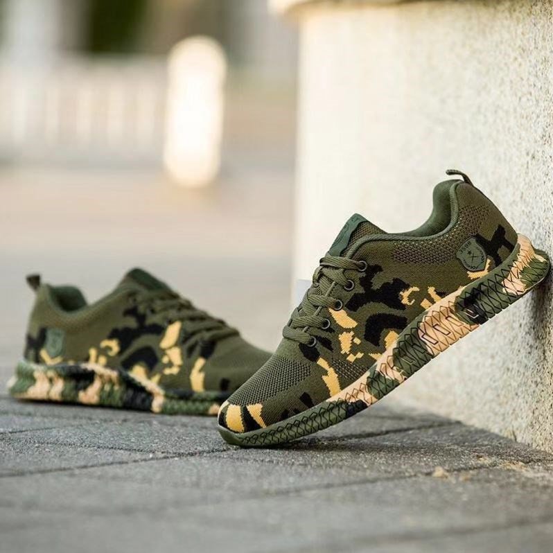 秋季低帮迷彩鞋男鞋徒步鞋跑步鞋数码山地学生军绿户外运动鞋跑鞋