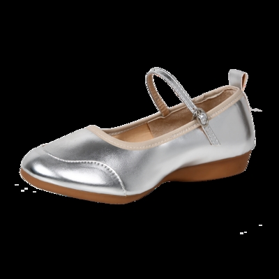 演出女鞋跳真皮成人软舞蹈鞋广场平底金舞鞋底银色女2i020舞鞋