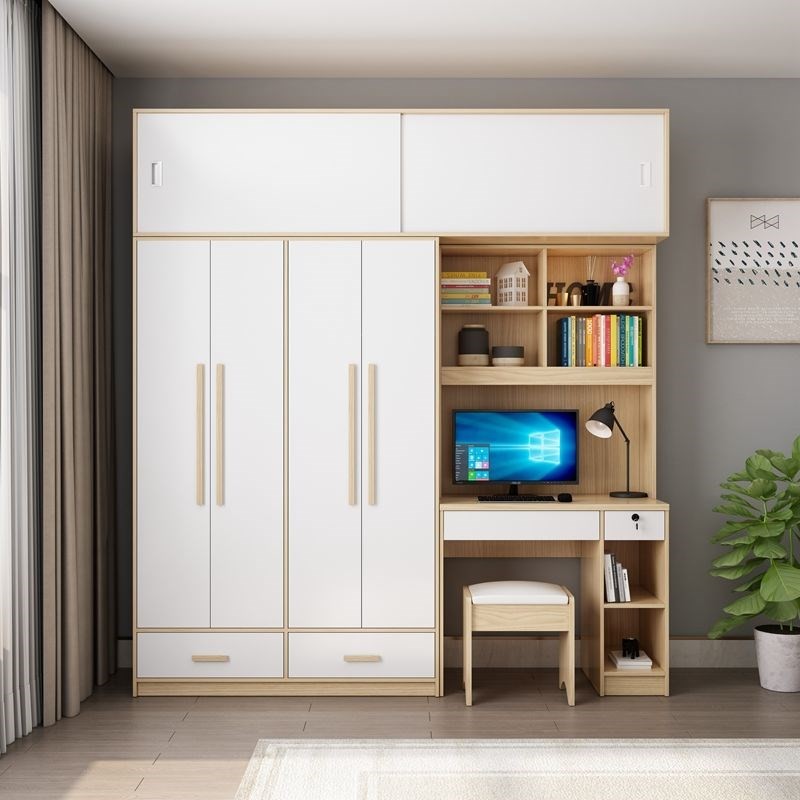 衣柜家用卧室带梳妆台一体榻榻米衣柜书桌一体小户型次卧电脑桌带