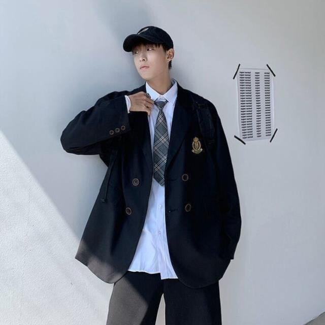 制服套装男学院风dk春季新款韩版百搭痞帅学生班服休闲西装外套潮
