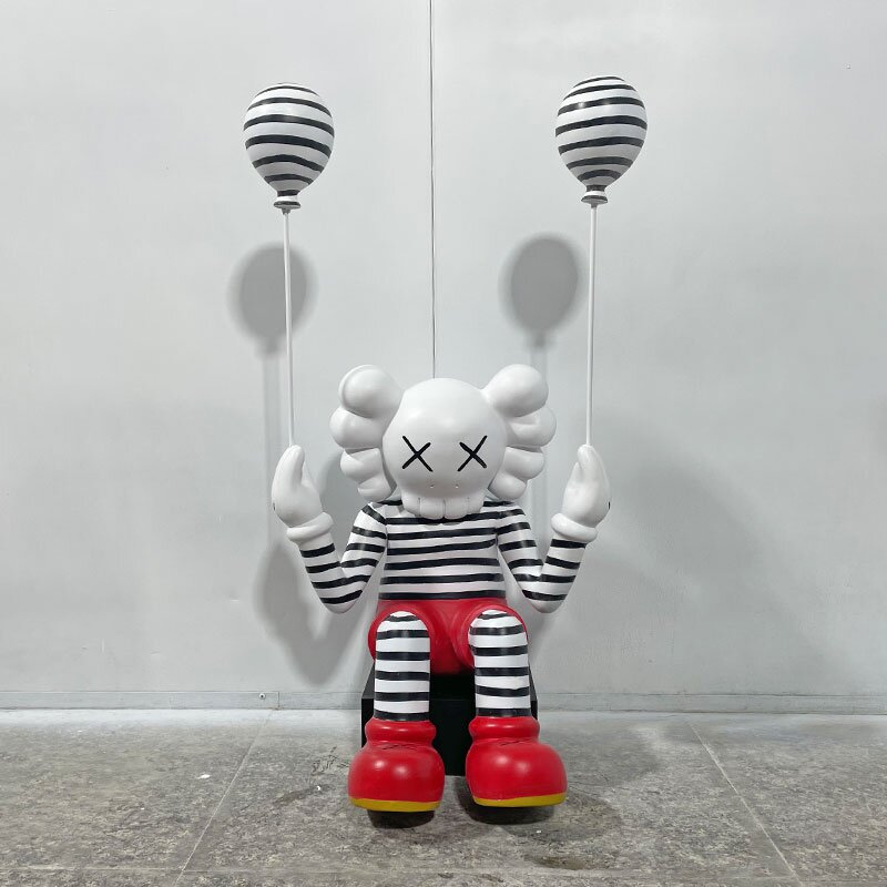 热销暴力熊 公仔_kaws芝麻街小丑公仔潮牌客厅摆件暴力熊雕塑商场网红