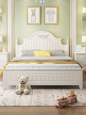 8米双人床白色公主婚床卧室高箱储物.