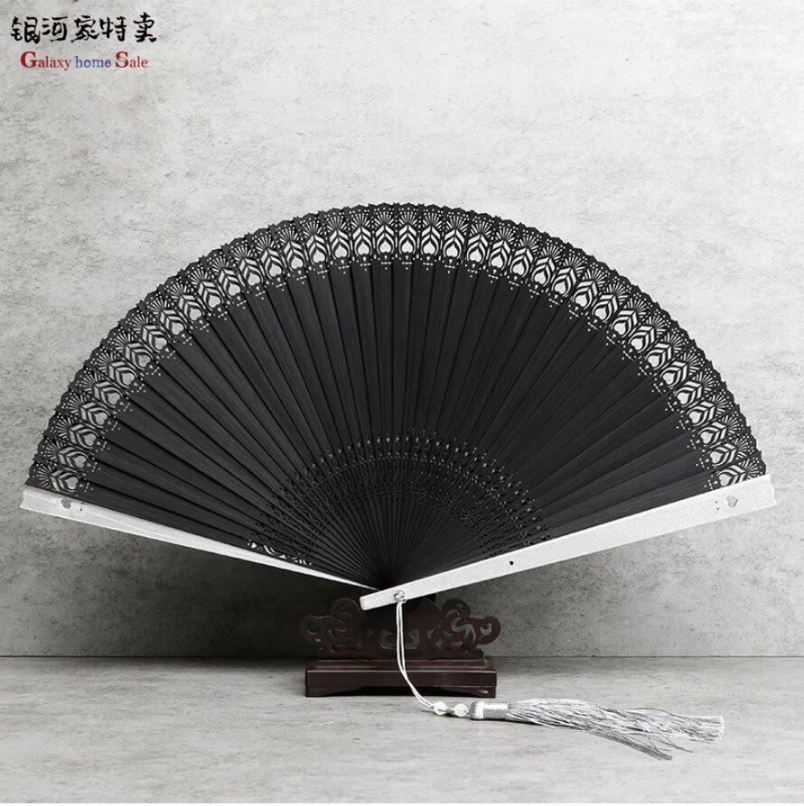 扇子防身中式复古折扇男生霸气武术扇易开合夏季随身配饰手工雕刻