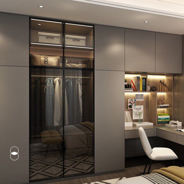 宁波工厂直销全屋定制卧室轻奢整体衣柜门板衣帽间家具订做柜子