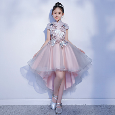 钢琴古筝演出服女大童中国风儿童主持人礼服高端春夏中式比赛服装