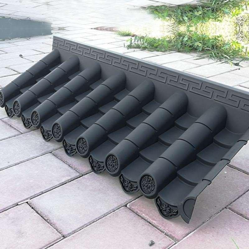 房檐一体室外屋顶装饰瓦屋脊人造灰瓦室内黑瓦中式造型别墅防水凉