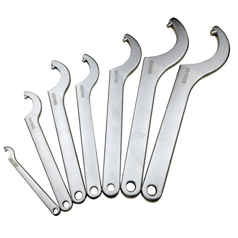 月牙扳手钩形圆螺母扳轴承扳手水表盖勾型扳手侧面孔勾扳手