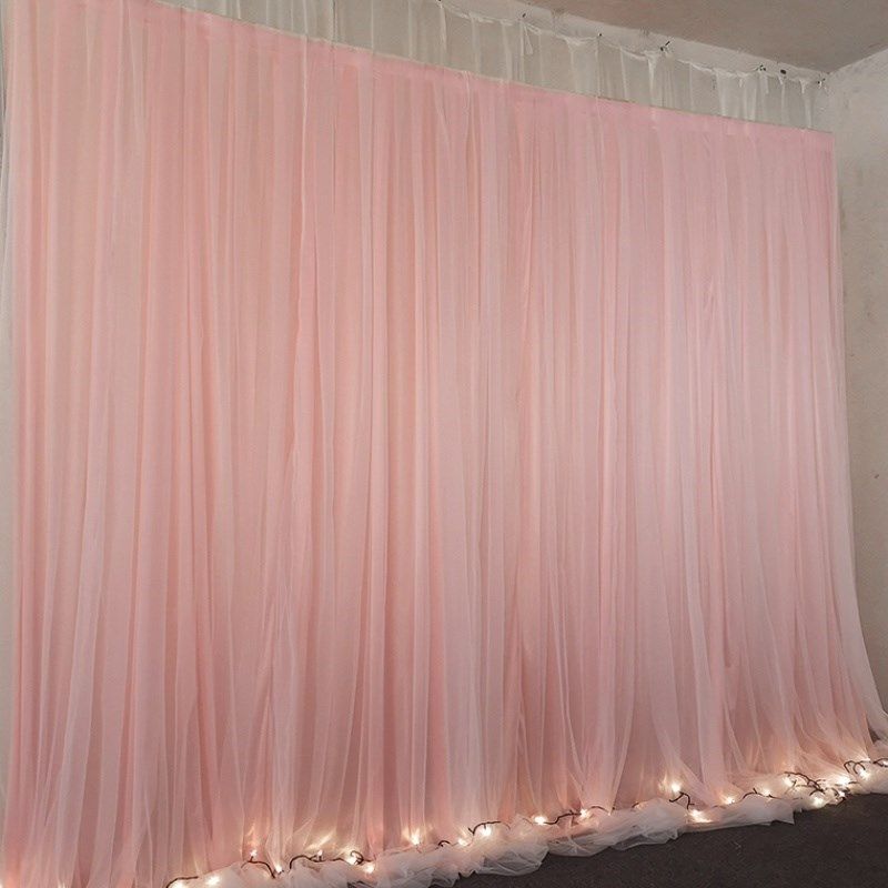 2020新款婚庆背景纱幔婚礼舞台生日场景布置网纱幕布装饰打底布幔