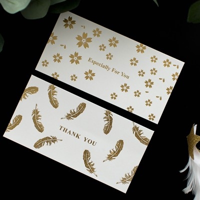 黑白烫金c贺卡信纸感触明信片节日感谢商务生日祝福简约大气信封.