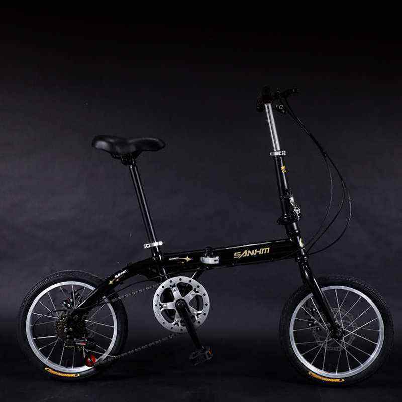 三河马1620寸折叠变速双碟刹小型男女款成人学生儿童轻便自行车