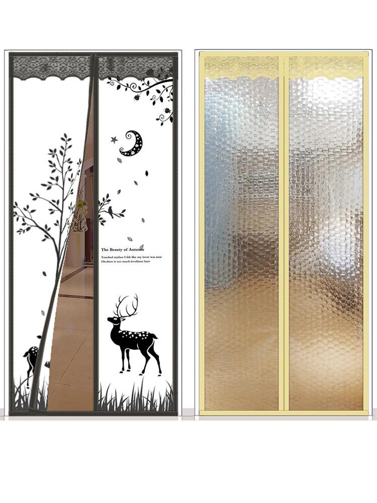 空调门帘冬季保暖家用厨房防油烟卧室隔断透明塑料高档挡风门帘