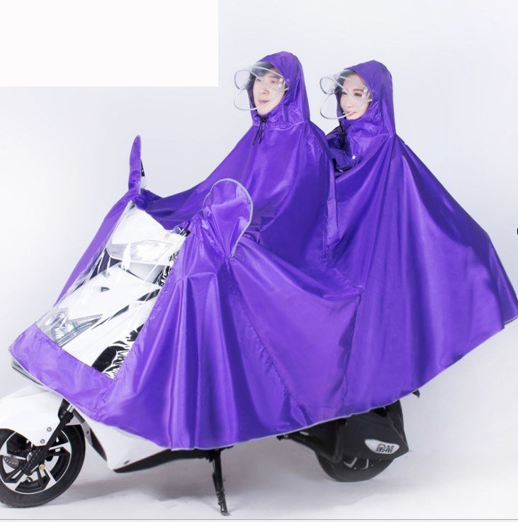 电动车大号雨披双人加厚加大两侧加长成人摩托车电车雨衣帽檐遮脸