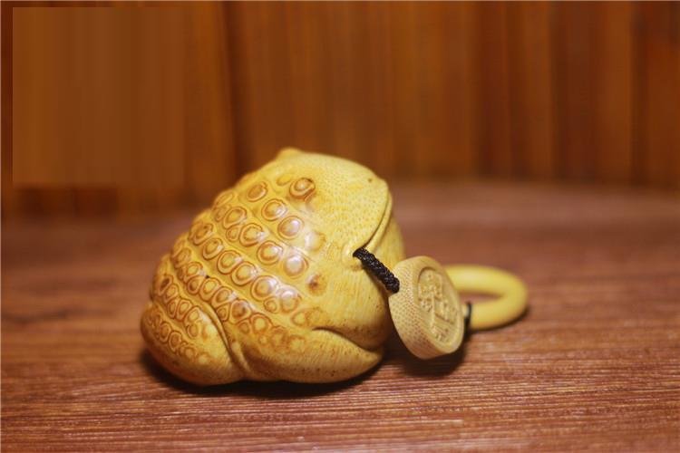 手把件_老竹根雕手把件金蟾满钉竹根制品雕刻工艺品蟾蜍小件摆件天然