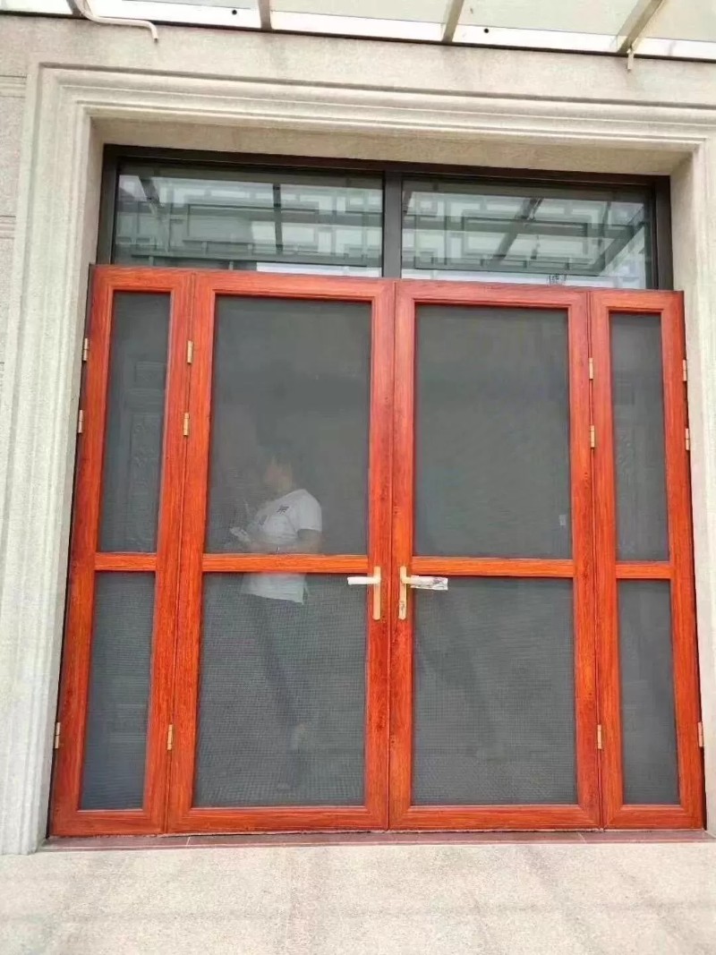 武汉防盗金刚网纱门推拉防猫折叠铝合金大门平开纱窗门带锁r防m蚊