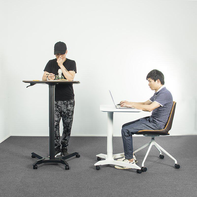 自动升降电脑桌站立式移动办公桌懒人床边写字桌培训演讲桌子
