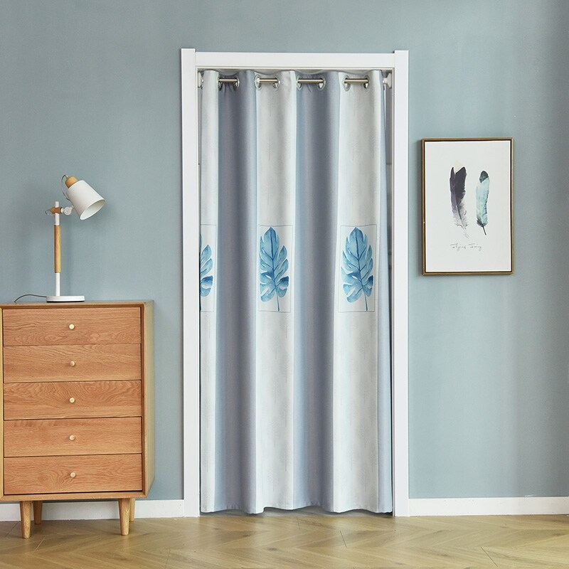 打孔帘门帘空调挡风卧室遮光免隔断卫生子间隔厨房间试衣帘布帘