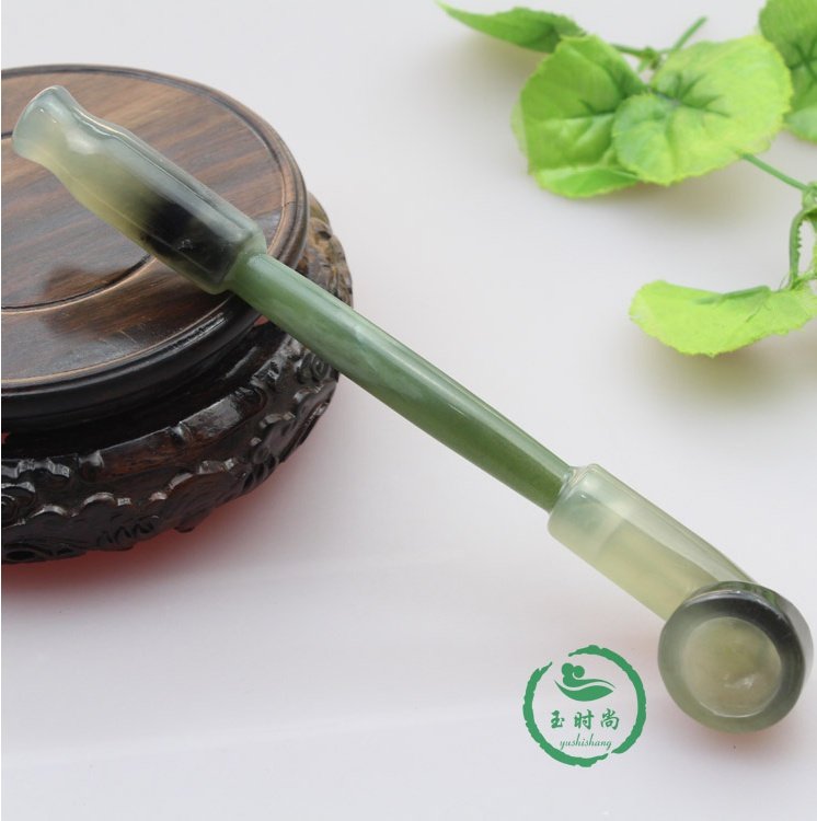 天然玉石嘴烟斗岫玉烟斗烟袋锅玉石烟斗烟u袋玉石烟k嘴烟锅烟具烟烟斗