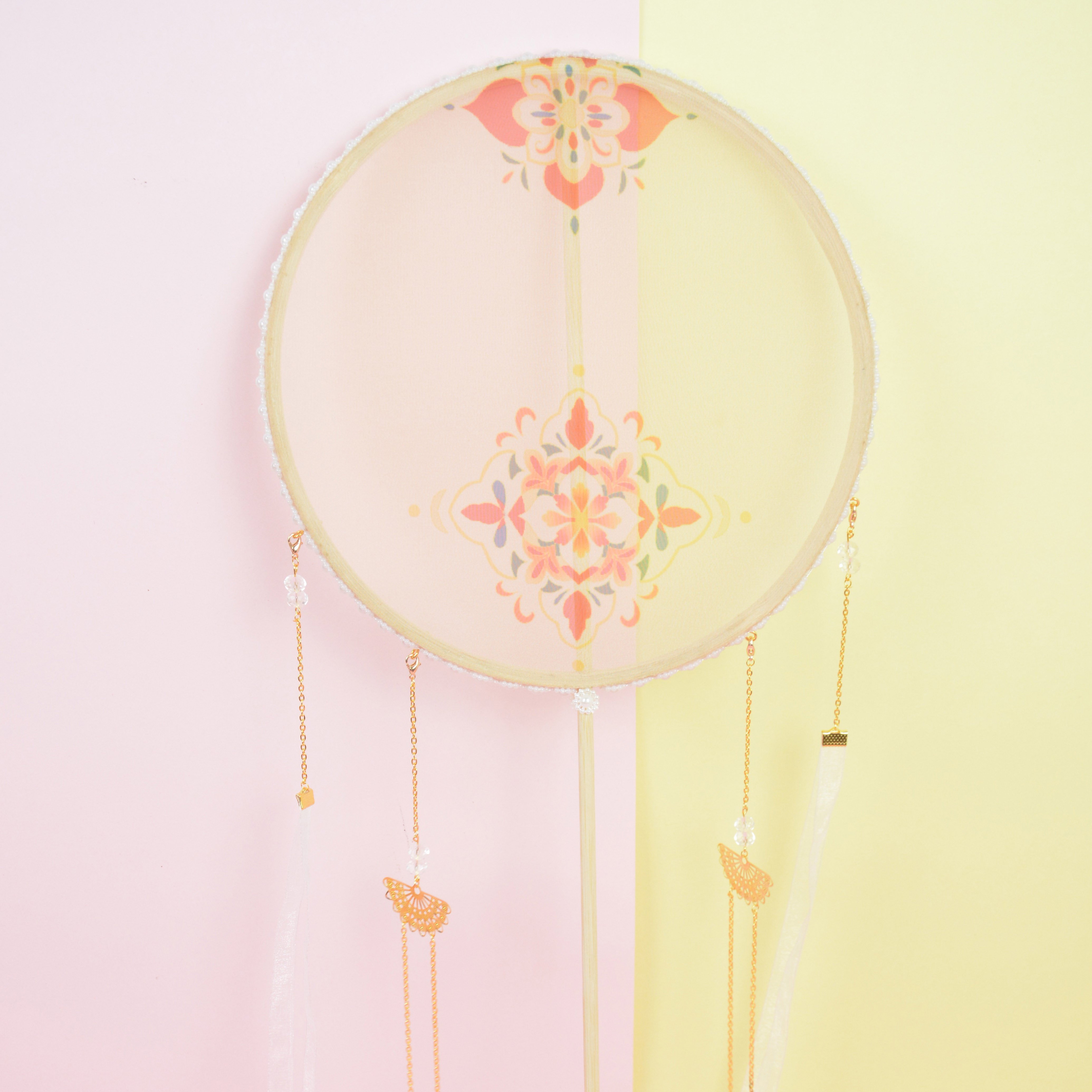 新品长柄团扇古风扇子中国风f汉服圆扇夏季宫扇女式舞蹈摄影唐风