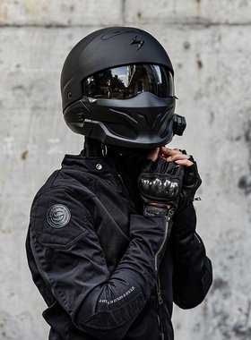 正品scorpion蝎子摩托车蝎子头盔男战士盔全覆式哈雷复古四季组合