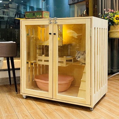 正品猫别墅实木豪华猫舍猫笼猫柜猫房子猫繁育笼猫酒店猫窝猫床宠