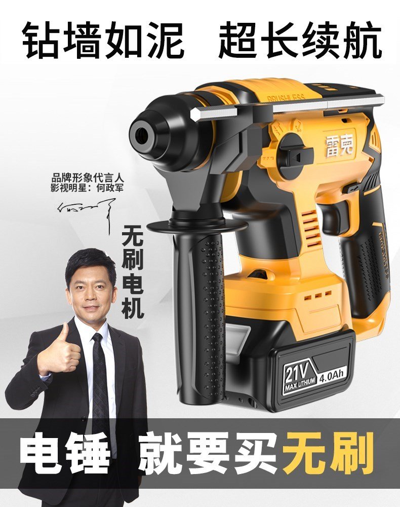 东成雷克无刷充电式电锤冲击电钻锂电池大功率无线电镐电动工具工