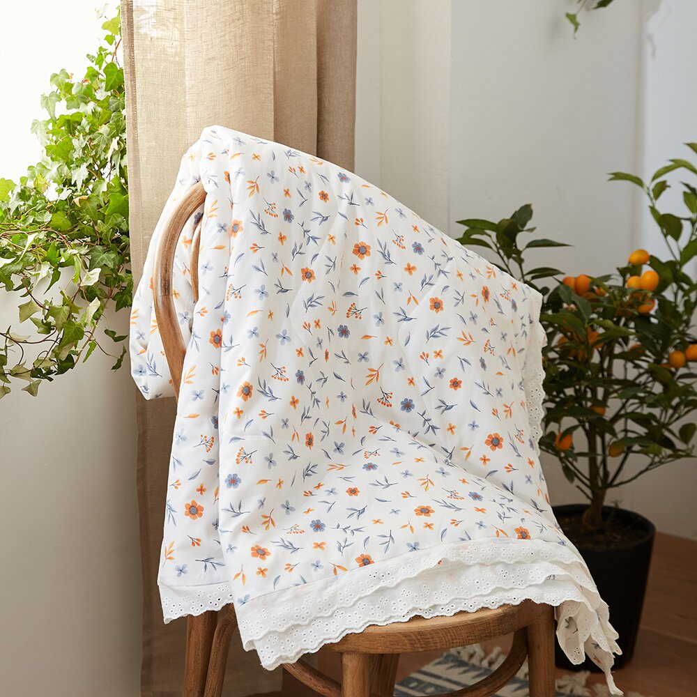 夏被全棉小花边韩式田园风碎花小清新单人双人空调被夏凉被薄被子