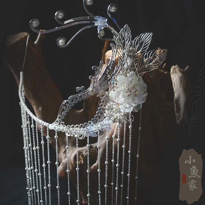 古风面具女半脸汉服面具古风中国风半脸道具面帘配饰品仙气遮面