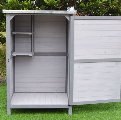 新品室外防雨水工具柜花园户外庭院收纳柜露天防晒实木家用园艺杂